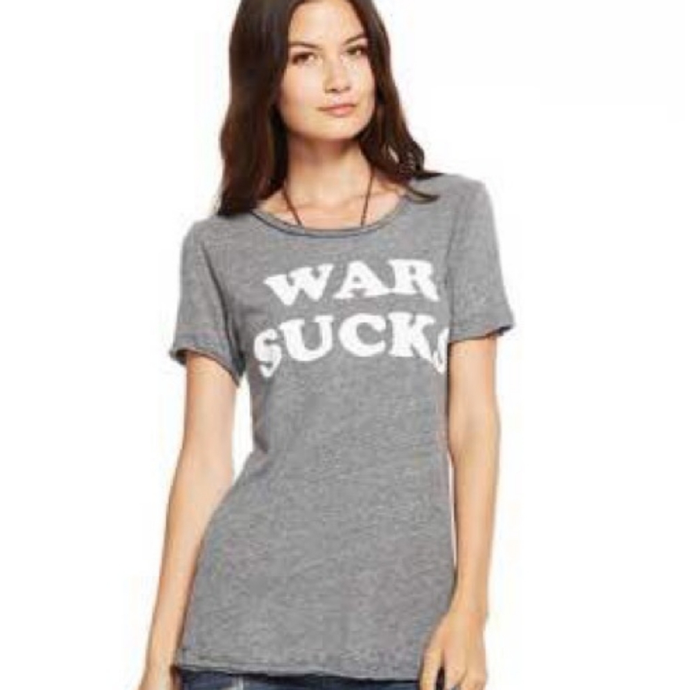 Chaser War Sucks gray tee, NWT, X-Small